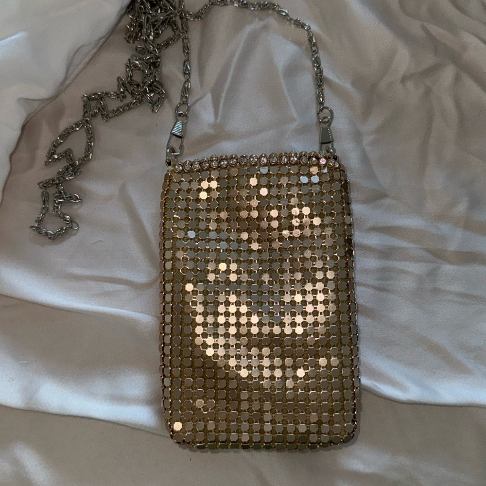 Rhinestone crossbody iphone holder